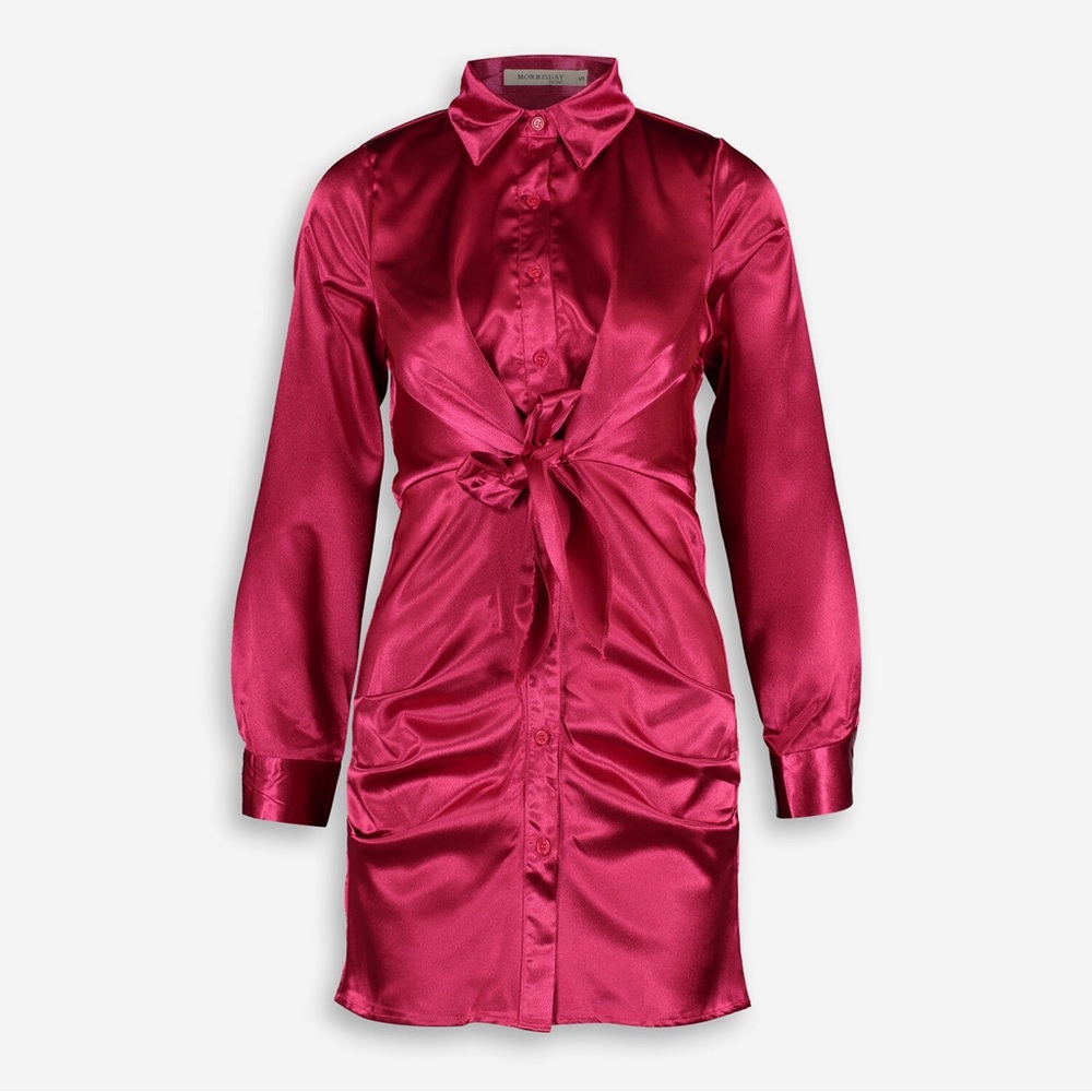 NWT Morrisday the Label hot pink shirt dress XS